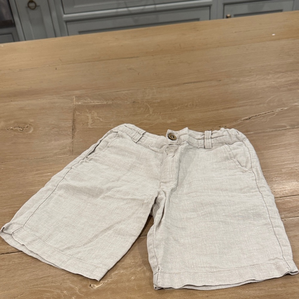 Linen  Stone boy’s  Shorts with adjustable waistband
